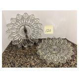 Vintage Federal Glass 'Petal Clear' platters fr..