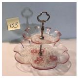 Vintage Mikasa Rosella 2-Tier Serving Tray