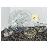 Vintage Indiana Glass Pebble Leaf divided plate..
