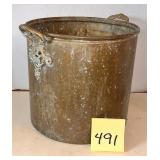 Antique brass and copper bucket