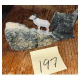 Carved soapstone sculpture of a Dall sheep ram ..