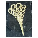 Vintage Trifari gold-tone fan brooch