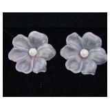 Vintage frosted translucent Flower earrings