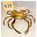 Vintage brass crab intended for use as a hinged..