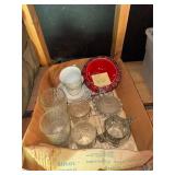 Assorted glassware including snuff glasses