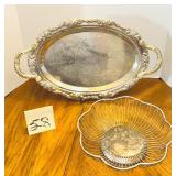 Vintage silver plated wire fruit basket & Silve..