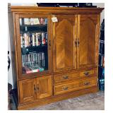 Vintage Thomasville solid oak entertainment center