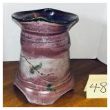 vintage studio art pottery vase Signed Kuster w..