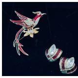 Vintage phoenix bird brooch & vintage S.A.L. (S..