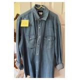 Wrangler Pearl Snap Denim Shirt XL