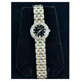 Vintage Lorelli two-tone quartz watch with a bl..