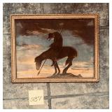 Framed artwork is a vintage lithograph of James..