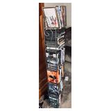 Wire tower of DVD movies