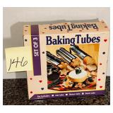 Vintage metal bread baking tubes designed to sh..