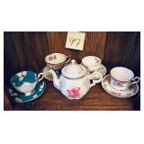 Teacup & Saucer Sets & Teapot
