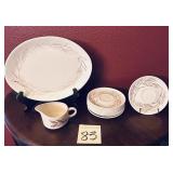 China pieces with silver wheat motiff