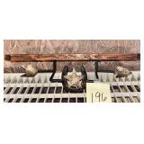 rustic, western-style forged iron towel bar & w..
