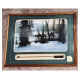 Professionally framed 'Following the River' pri..