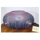 Vintage Rueven Art Glass vase featuring a satin..