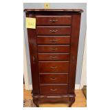 Upright jewelry armoire