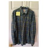 LLBean blue and green long sleeve button down XL