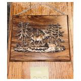 Vintage A&J Canada wood and copper 3D moose wal..