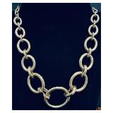 Chunky gold-tone circle link statement necklace