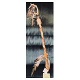 Native American Dance Stick featuring deer antl..