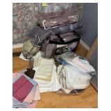 Assorted Queen Bedspreads, Sheets and Table Cloths