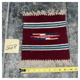 Handmade 10X14ï¿½ wool Chimayo-style table mat wi..