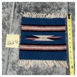 Handmade 10X14ï¿½ wool Chimayo-style table mat wi..