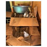 Canning jars, funnel and roaster