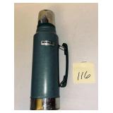 Classic green Stanley 1913 vacuum thermos bottle