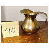 Vintage small solid brass pitcher