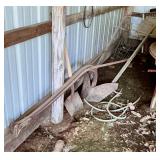 vintage horse-drawn single-bottom walking plow
