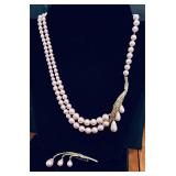 Vintage Trifari Soft Link Faux Pearl Necklace &..