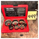 7-piece Blu-Mol carbon steel hole saw kit