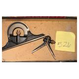 Starrett protractor head and a center head