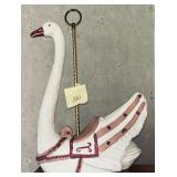 Vintage stone carousel swan sculpture by Austin..