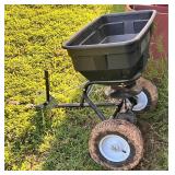 Blue Hawk BTO0002 lawn spreader with a black po..
