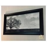 Framed piece features an inspirational poem tit..