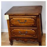 Vintage French Provincial style oak two-drawer ..