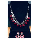 Beautiful Red stones necklace & earrings