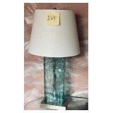 Blue glass table lamp