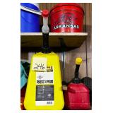 Gas Cans & vintage Razorback Tin