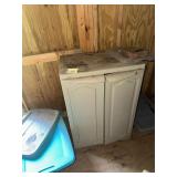 Plastic outdoor storage cabinet