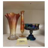 Vintage Fenton marigold carnival glass vase, vi..