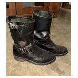Vintage Red Wing 968 black leather motorcycle b..