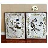 Vintage-style botanical fruit art prints