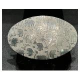 Silver Hair Barrette with elephants